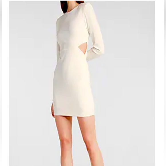 EXPRESS Strong Shoulder Side Cutout Mini Dress - Picture 4 of 15